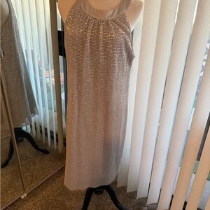 Vince Camuto Shimmering Silver Midi Dress